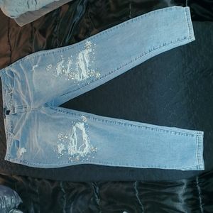 Distressed Jewel Jeans